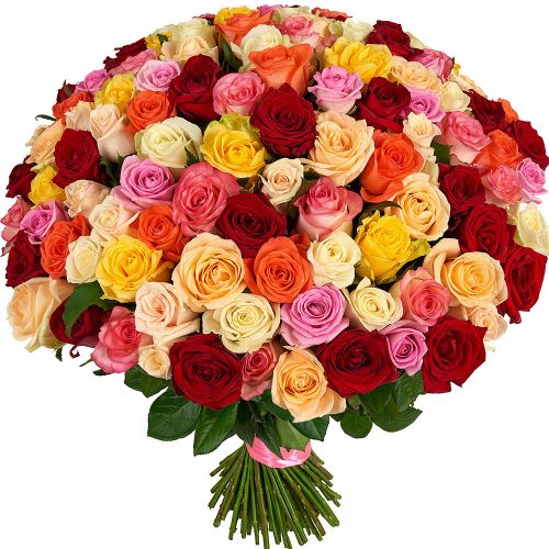 Букет из 101-ой разноцветной розы с доставкой по Донскому